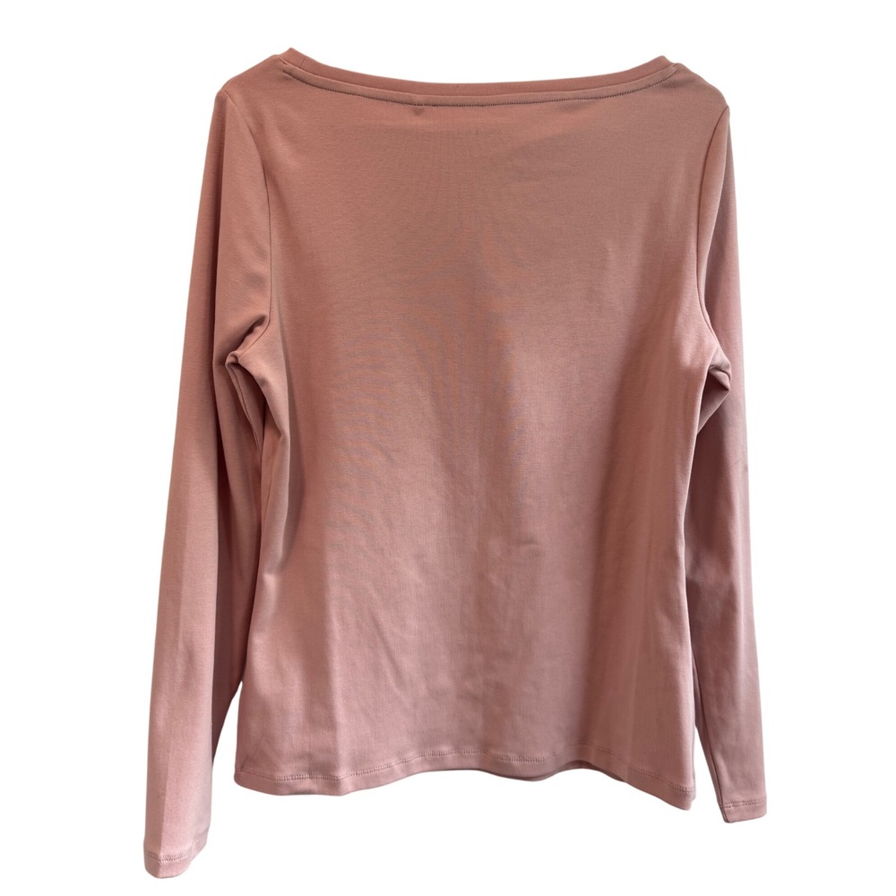 Boden Womens Long Sleeve Boat Neck Top Light Pink T1478 Size US 12 NEW - Picture 2 of 7